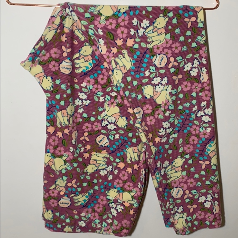 LuLaRoe TC2 Mauve Winnie the Pooh Leggings Disney